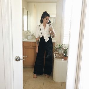 Forever 21 suspender wide leg pants